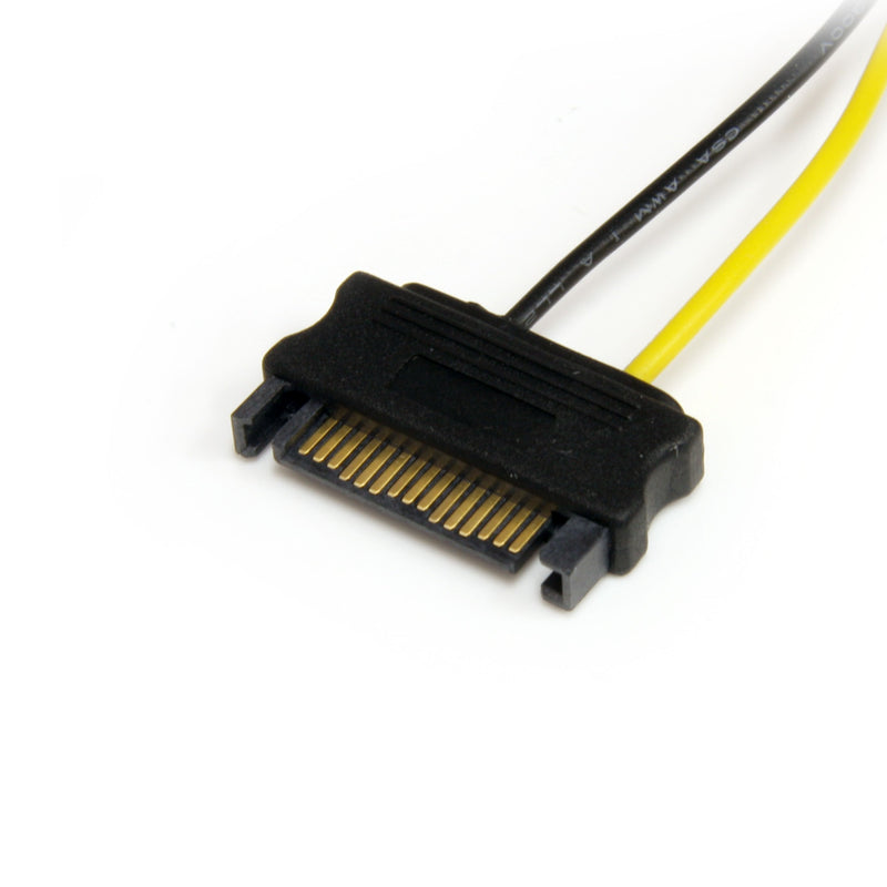  [AUSTRALIA] - StarTech.com 6in SATA Power to 6 Pin PCI Express Video Card Power Cable Adapter - SATA to 6 pin PCIe power, Black, Yellow (SATPCIEXADAP)