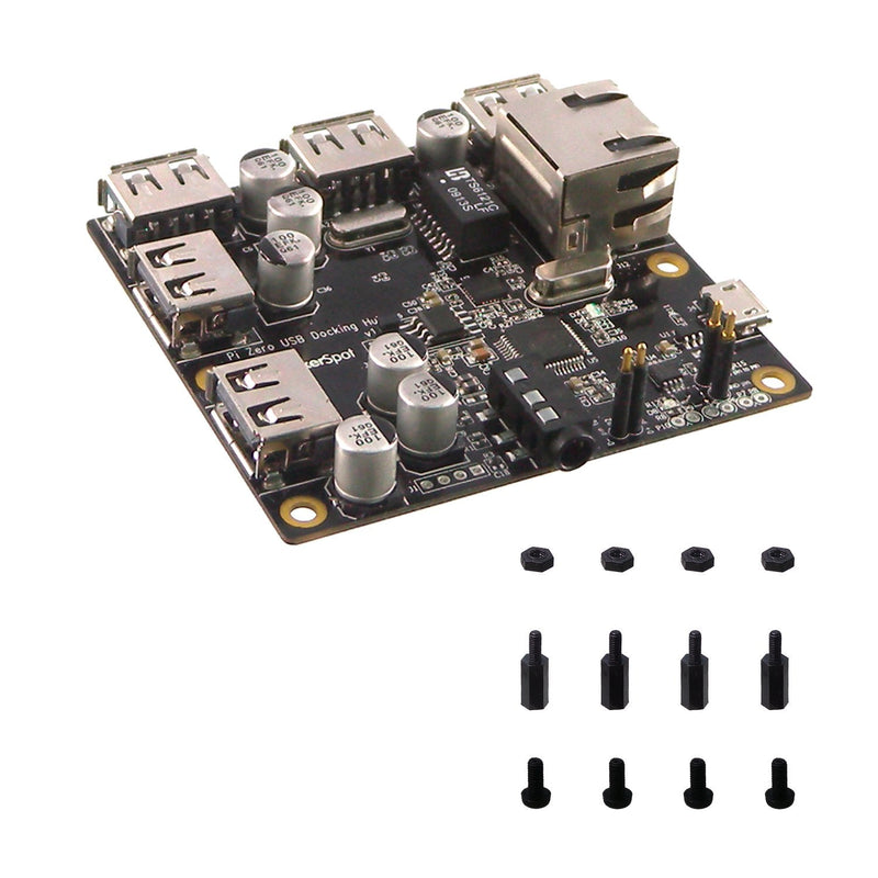  [AUSTRALIA] - MakerSpot 5-Port Stackable USB Docking Hub for Raspberry Pi Zero V1.3 (with Camera Connector) and Pi Zero W/2W (with Bluetooth & WiFi) Docking Hub Only