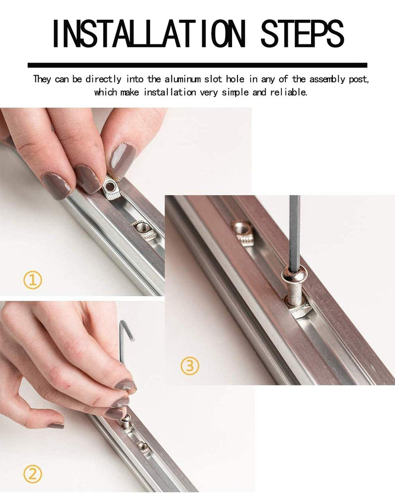  [AUSTRALIA] - 50Pcs 4040 Series M5 T Nuts, T Slot Nut Hammer Head Fastener Nut, Nickel Plated Carbon Steel Nut for Aluminum Profile(4040 Series M5)