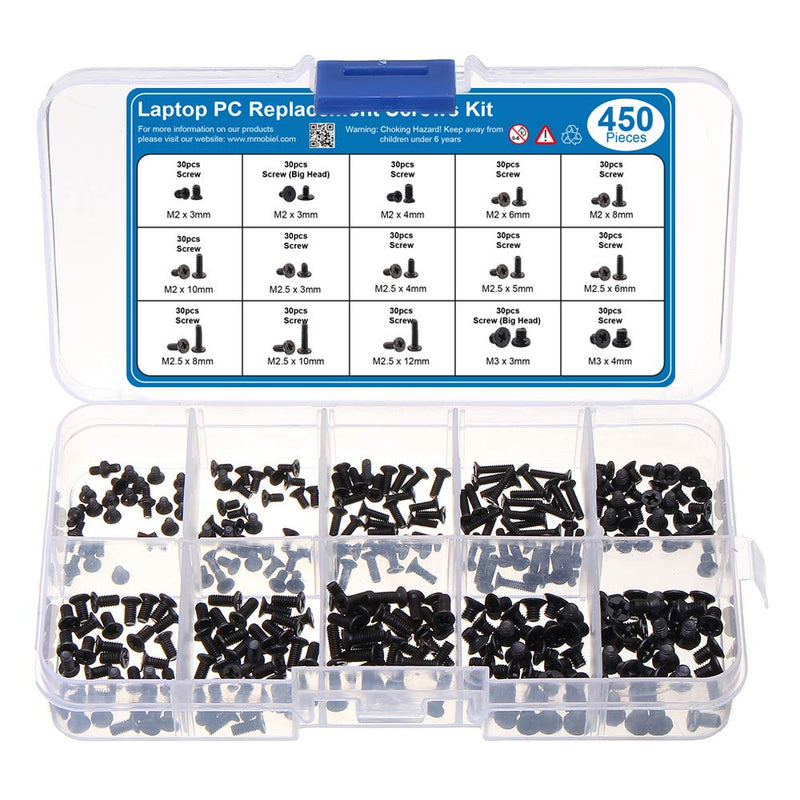  [AUSTRALIA] - MMOBIEL 450 pcs Laptop Notebook Computer Replacement Screws Kit for HP, IBM, Lenovo, Toshiba, Gateway, Samsung, Dell, Sony, Acer, Asus, SSD Hard Disk SATA
