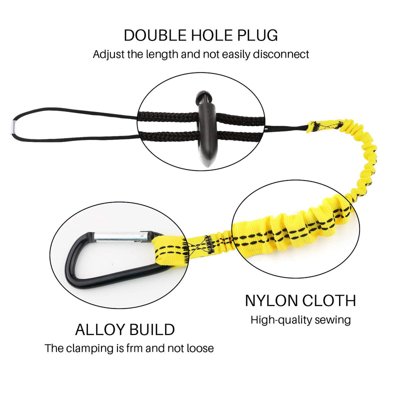  [AUSTRALIA] - Tool Lanyard, Safety Tool Leash Retractable Bungee Cord with Carabiner Clip and Adjustable Loop End, Quick Release Shock Absorbing, 15 Ib Working Limit Fall Protection Equipment (5, 23.5 Inch（short）) 5 23.5 Inch（short）