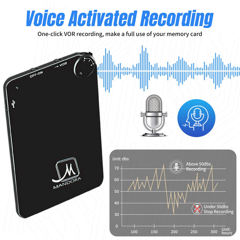  [AUSTRALIA] - Voice Recorder, Slimmest Voice Activated Recorder ，32GB 384hours Recording Storage, Voice Activated, Portable Recording Device, Mini Voice Recorder for Lecture, Interview, Meeting and More 32G+OTG Function