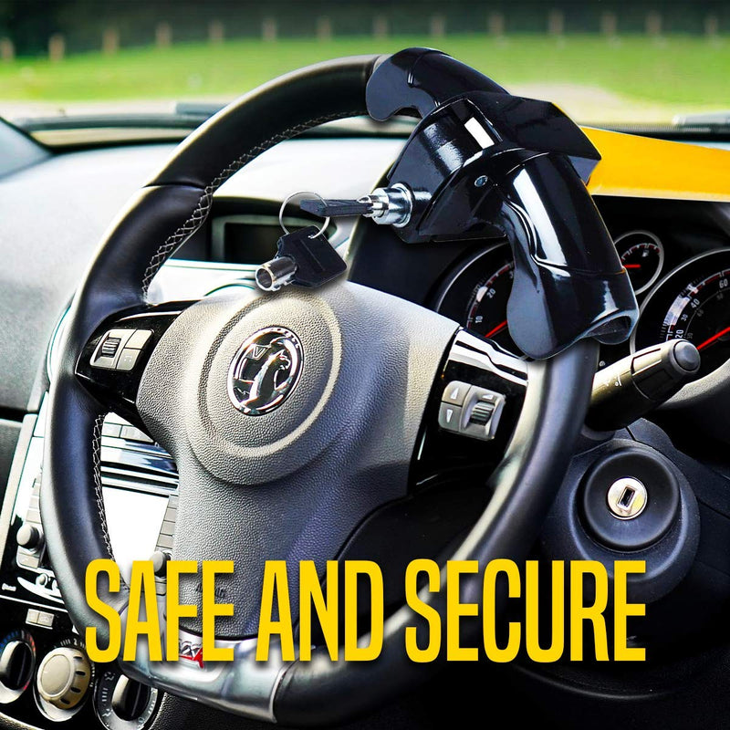 Zento Deals Anti-Theft Car Steering Wheel Lock Premium Quality Strong Durable Wheel Lock Cylinder Key Heavy Duty - LeoForward Australia