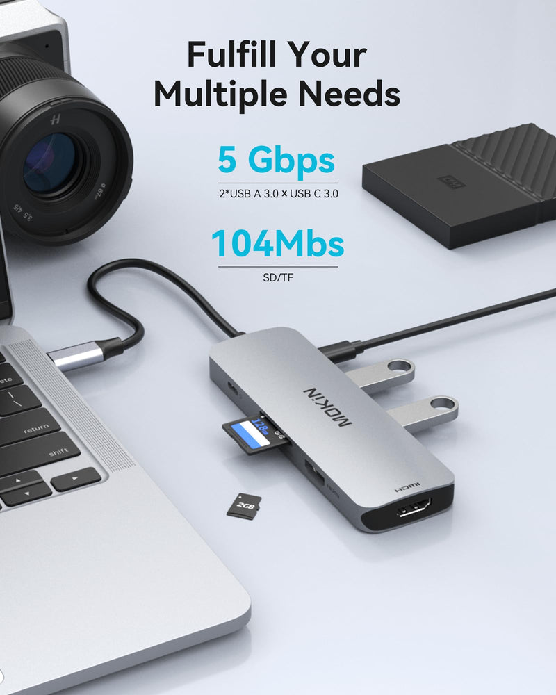  [AUSTRALIA] - USB C Docking Station Dual Monitor HDMI, USB C to Dual HDMI Adapter, 8 in 1 Laptop Docking Station with 2 HDMI(4K @60Hz), PD Charging, USB A&C 3.0 Ports, SD/TF for Dell/HP/Lenovo 8 in 1 Updated