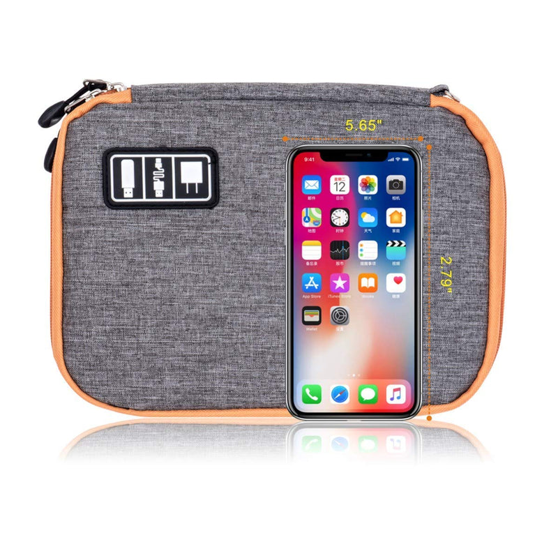  [AUSTRALIA] - Travel Cable Organizer Bag Waterproof Portable Electronic Organizer for USB Cable Cord Phone Charger Headset Wire SD Card,5pcs Cable Ties Orange