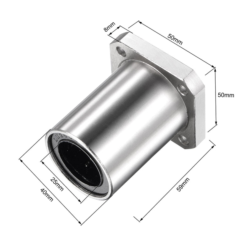  [AUSTRALIA] - uxcell LMK25UU Linear Ball Bearings 25mm Bore 40mm OD 59mm Length Square Flange Nickel Plated for CNC Machine 3D Printers 2pcs