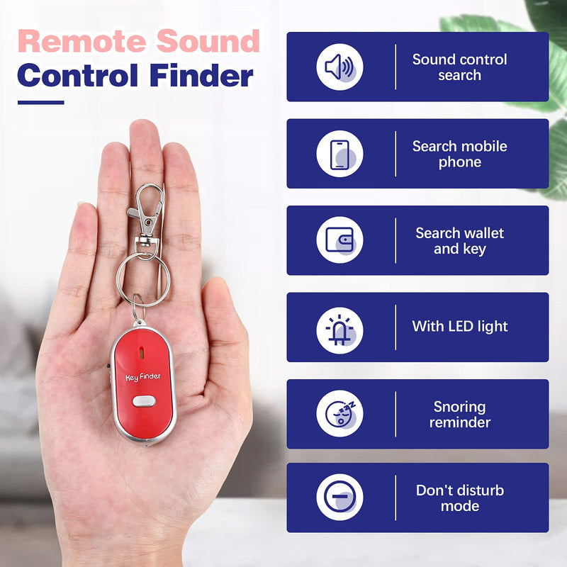  [AUSTRALIA] - 4 Pieces Key Finder KeyTag LED Light Remote Sound Control Lost Key Finder with 4 Pieces Keychains Key Locator Device Phone Keychain for Child Elderly Pet Luggage, 2.24 x 1.18 x 0.59 Inch