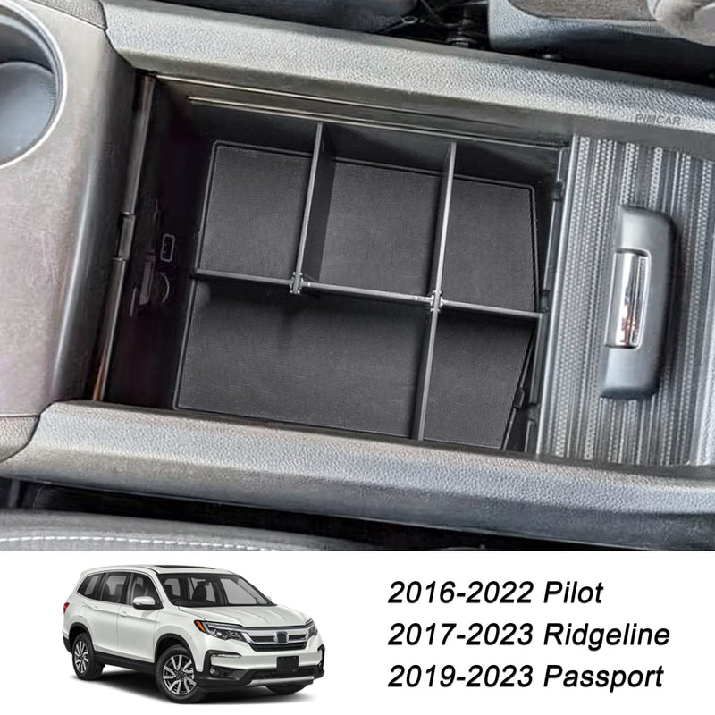  [AUSTRALIA] - PIMCAR Compatible with Honda Pilot 2016-2022 / Honda Ridgeline 2017-2023 / Honda Passport 2019-2023 Center Console Organizer Insert Armrest Divider Accessories