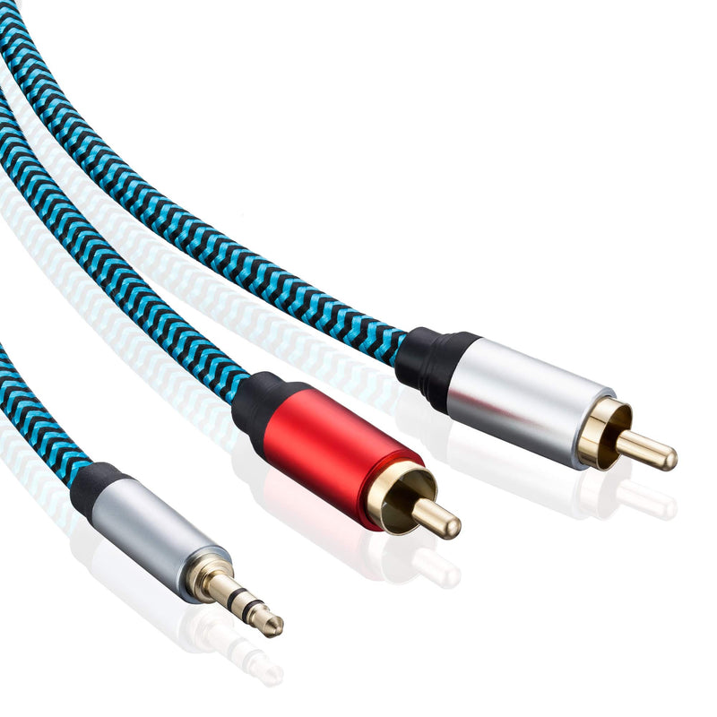 RCA to 3.5mm Aux Cable 30 ft Hftywy Braided 3.5mm Male to 2RCA Male Stereo Y Splitter RCA Cable. for Smartphones, MP3, Tablets, Speakers,Home Theater,HDTV 30ft - LeoForward Australia
