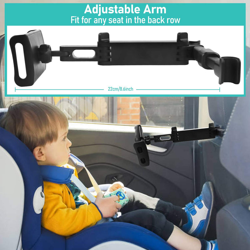  [AUSTRALIA] - Comoyda Tablet Holder for Car, Stretchable Car Headrest Smartphones/Switch/iPad Holder 360° Rotating Adjustable Car Backseat Tablet Mount Holder