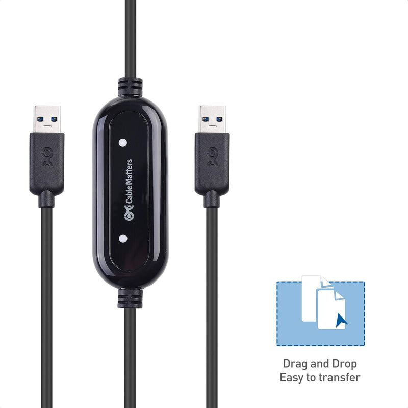  [AUSTRALIA] - Cable Matters USB 3.0 Data Transfer Cable PC to PC for Windows and Mac Computer in 6.6 ft - PClinq5 and Bravura Easy Computer Sync Included - Compatible with PCMover for Windows System Migration