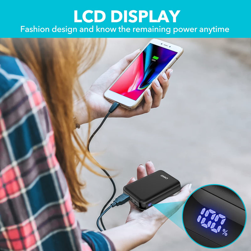  [AUSTRALIA] - Pocket Size Power Bank 10000mah for Heated Vest,5V 2A Heated Jacket Battery Pack,LED Display Portable Charger with Dual USB,External Battery Phone Chager for iPhone,Android etc.