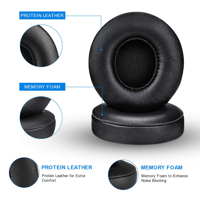  [AUSTRALIA] - Link Dream Replacement Ear Pads for Beats Solo 2 Solo 3 - Replacement Ear Cushions Memory Foam Earpads Cushion Cover for Solo 2 & Solo 3 Wireless Headphone (Black) Black