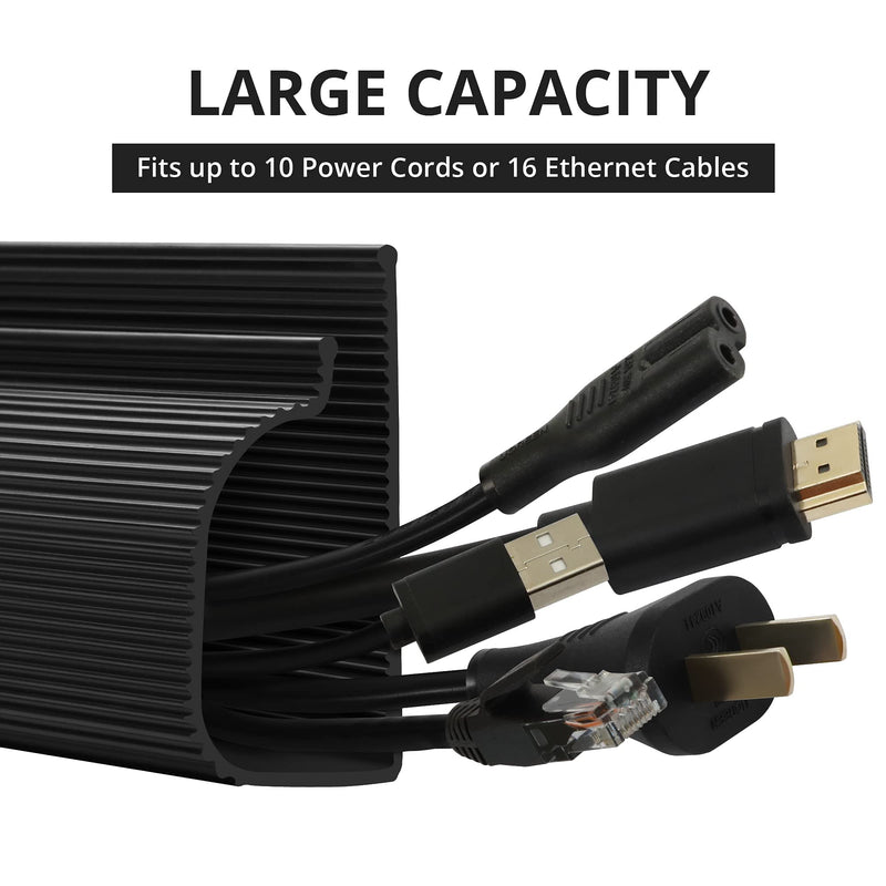  [AUSTRALIA] - ZhiYo J Channel Cable Raceway 63in & 6.6ft 1 inch Cable Sleeve Bundle