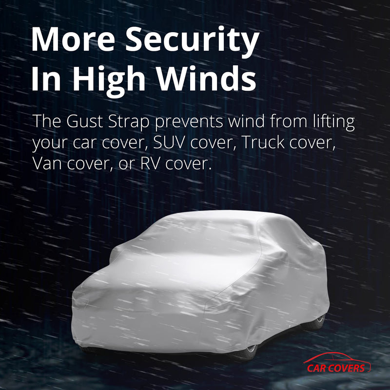  [AUSTRALIA] - Gust Strap Car Cover Wind Protector - Protect Your Car Cover from Blowing Off in High Winds - Works with Most Cars, SUVs, Trucks, Vans, and More! Universal Fit. Complete Wind Kit. Car Size