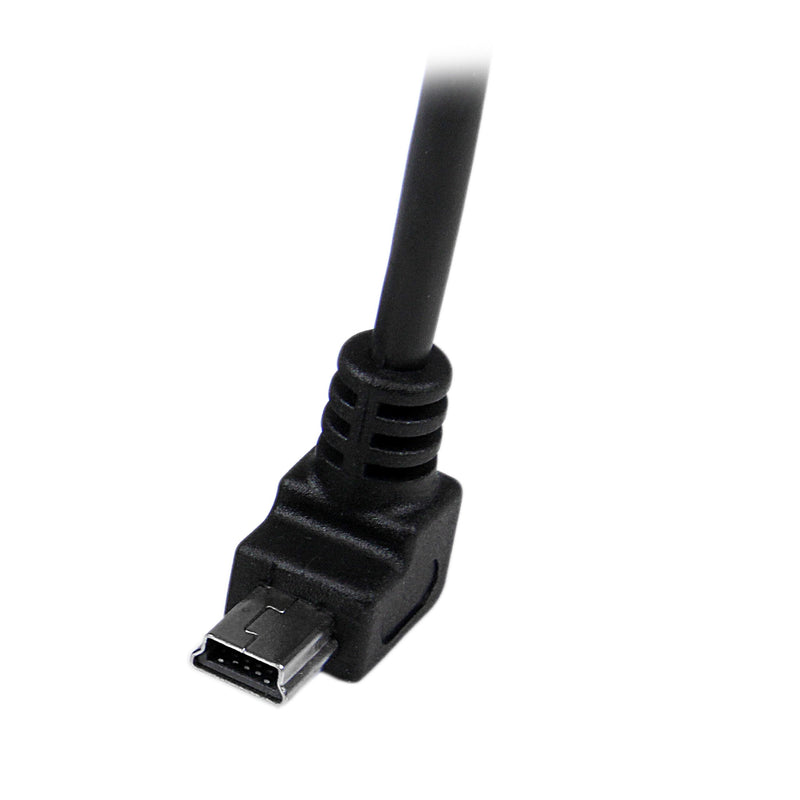  [AUSTRALIA] - StarTech.com Down Angle Mini USB Cable - 2m - Black - USB A to Mini USB B - USB to Mini USB Cable - Mini USB Charger - USB A to Mini B (USBAMB2MD) 6 ft / 2m