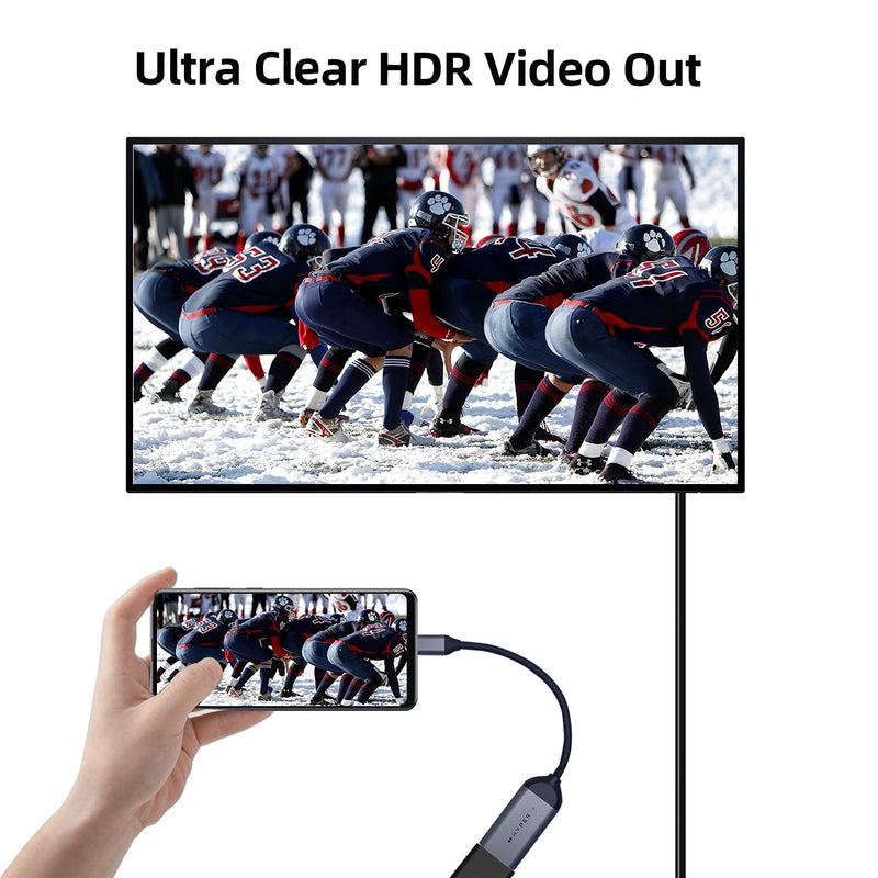  [AUSTRALIA] - HyperDrive USB C to HDMI Adapter 8K60Hz 4K60Hz 144Hz, USB-C to HDMI2.1 HDR Video Output, Smoother Video Any Mac Alt Mode 8K HDMI