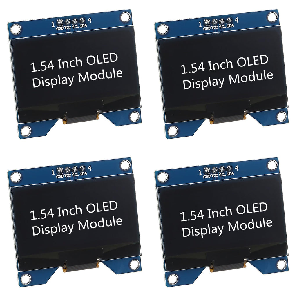  [AUSTRALIA] - Dealikee 4 pieces 1.54 inch OLED I2C IIC display module, 128x64 pixel SSD1309 driver self-luminous OLED screen board compatible with Arduino Raspberry Pi, come with storage box white