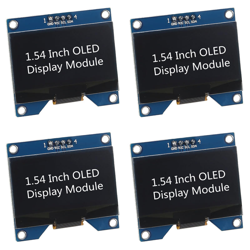  [AUSTRALIA] - Dealikee 4 pieces 1.54 inch OLED I2C IIC display module, 128x64 pixel SSD1309 driver self-luminous OLED screen board compatible with Arduino Raspberry Pi, come with storage box white