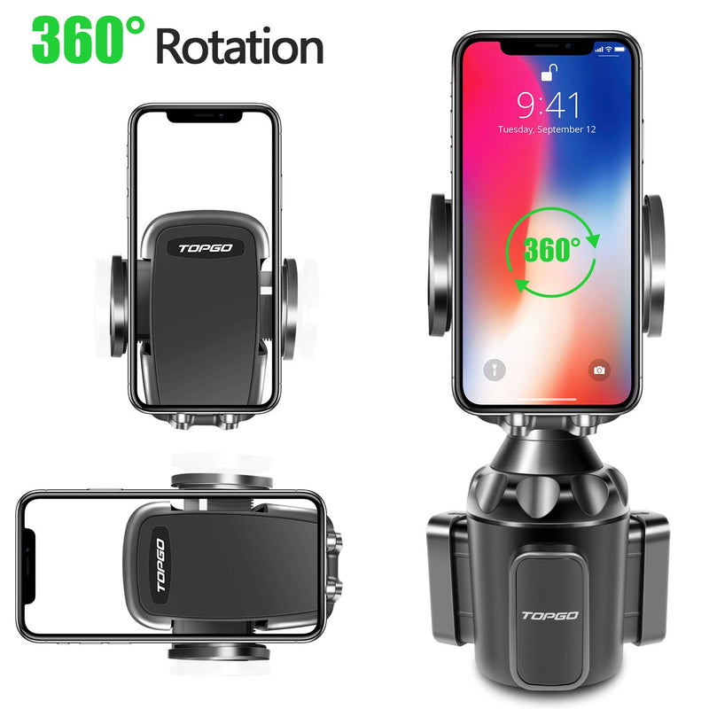  [AUSTRALIA] - [Upgraded] Car Cup Holder Phone Mount Adjustable Automobile Cup Holder Smart Phone Cradle Car Mount for iPhone 12 Pro Max/XR/XS/X/11/8/7 Plus/6s/Samsung S20 Ultra/Note 10/S8 Plus/S7 Edge(Black) Black 8 inch