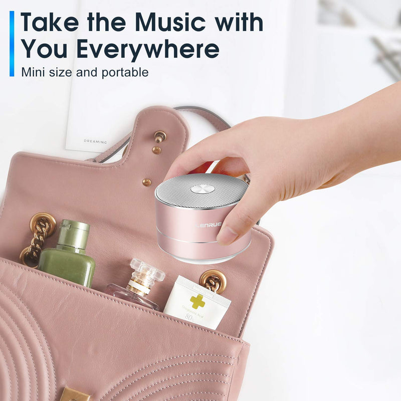  [AUSTRALIA] - LENRUE A2 Portable Wireless Bluetooth Speaker with Built-in-Mic,Handsfree Call,AUX Line,TF Card,HD Sound and Bass for iPhone Ipad Android Smartphone and More(Rose Gold) Rose Gold