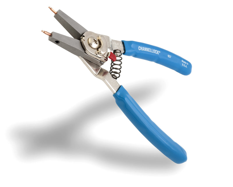  [AUSTRALIA] - Channellock 927 8-Inch Snap Ring Plier | Precision Circlip Retaining Ring Pliers | Includes 5 Pairs of Interchangeable Tips | Made in the USA