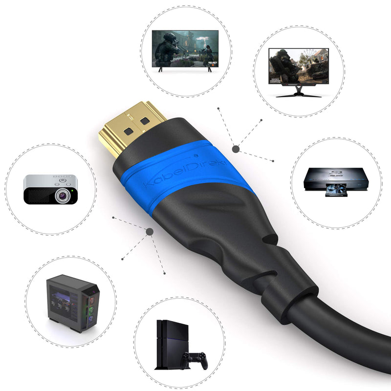 KabelDirekt – 20ft HDMI cable – 4K & 8K HDMI cord (HDMI to HDMI cable – 8K@60Hz & 4K@120Hz for a stunning Ultra HD experience, High Speed with Ethernet – Blu-ray/PS4/PS5/Xbox Series X/Switch, black) 20 ft - LeoForward Australia