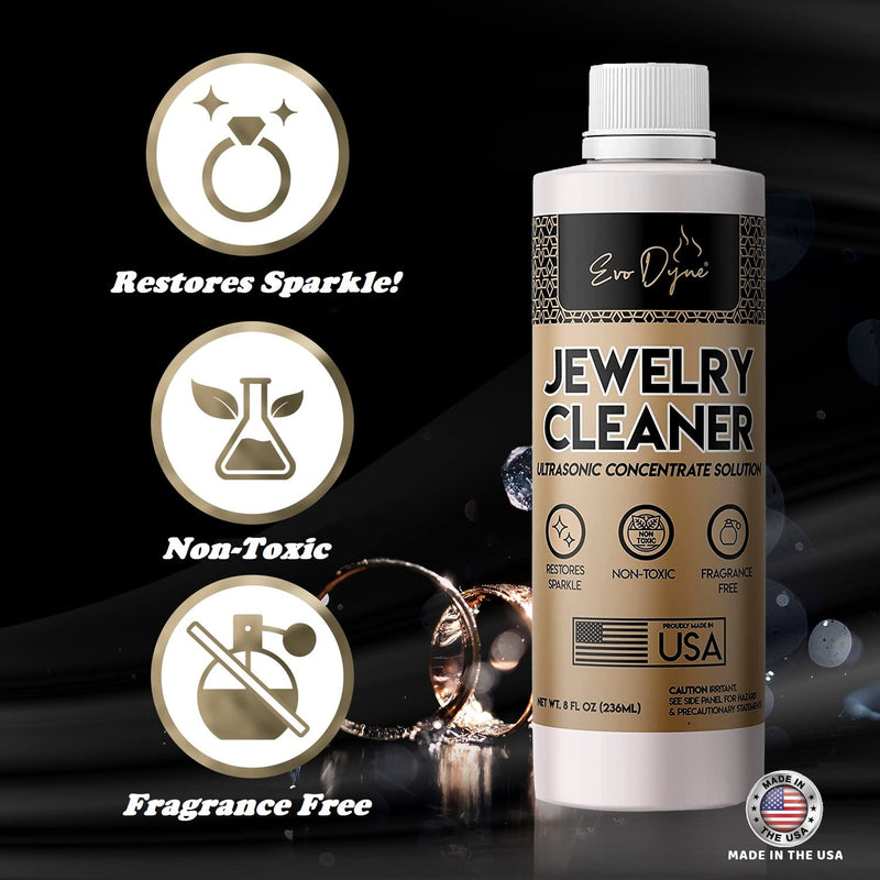  [AUSTRALIA] - Evo Dyne Ultrasonic Jewelry Cleaner – Jewelry Cleaner Solution for Diamond, Gold, Silver, Gemstones – Best Extra Concentrated Formula Silver Jewelry Cleaner for Sonic and Ultrasonic Machines 2-Pack