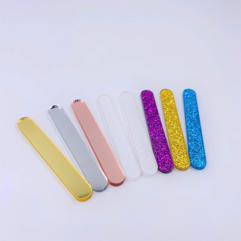  [AUSTRALIA] - Reusable Acrylic Cakesicle Popsicle Sticks Pack of 50 (Blue Glitter) Blue Glitter