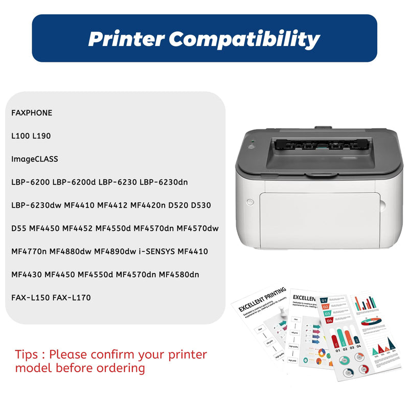  [AUSTRALIA] - 126 Black Toner Cartridge,Compatible Replacement for Canon 128 CRG128 CRG-128 CRG126 CRG-126 for Faxphone L100 L190 Laser ImageCLASS MF4770N MF4880DW MF4450 D560 MF4890dw D550 D530 LBP6230dw Printer