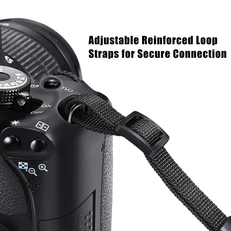  [AUSTRALIA] - Fintie Camera Strap for All DSLR Camera, Universal Neck Shoulder Belt with Accessory Pockets for Canon, Nikon, Sony, Pentax, Black