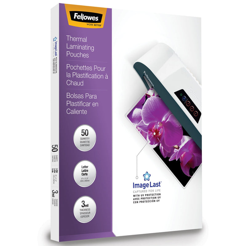  [AUSTRALIA] - Fellowes Thermal Laminating Pouches, ImageLast, Jam Free, Letter Size, 3 Mil, 50 Pack (52225)