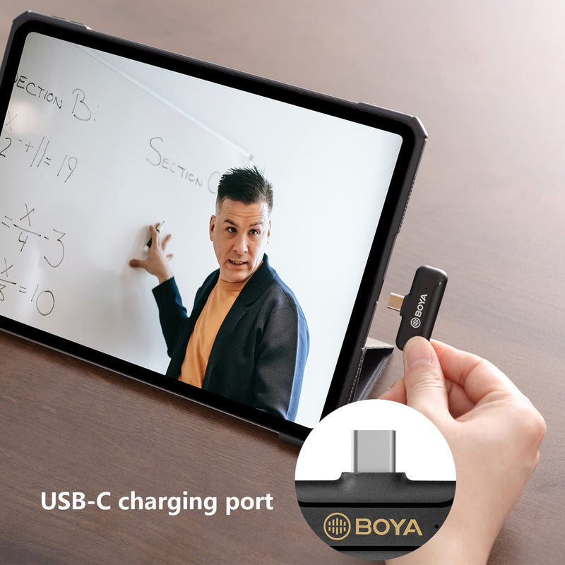  [AUSTRALIA] - BOYA USB-C Wireless Lavalier Microphone Vlog, BY-WM3T2 U1 Lapel Microphone System, USE in Charing, for Android & iOS Devices, Tablets, iPad, PC Computers, Samsung, Google Pixel, Xiaomi, iPhone 13