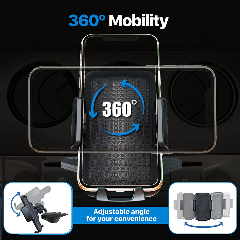  [AUSTRALIA] - BesTrix Cell Phone Holder for Car, CD Slot Car Phone Holder, Hands Free Car Mount with Strong Grip Universal for iPhone14/13/12/11/11Pro/Xs MAX/XR/XS/X/8/7/6 Plus, Galaxy S22/S21/S20/S10+/S10e/S9/S9+/N9