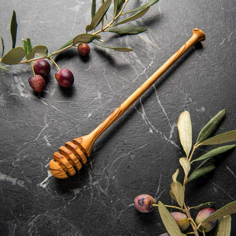  [AUSTRALIA] - Bodrum - Honey and Syrup Dipper Stick Server, Handcrafted Turkish Olive Wood, 7.3-Inches