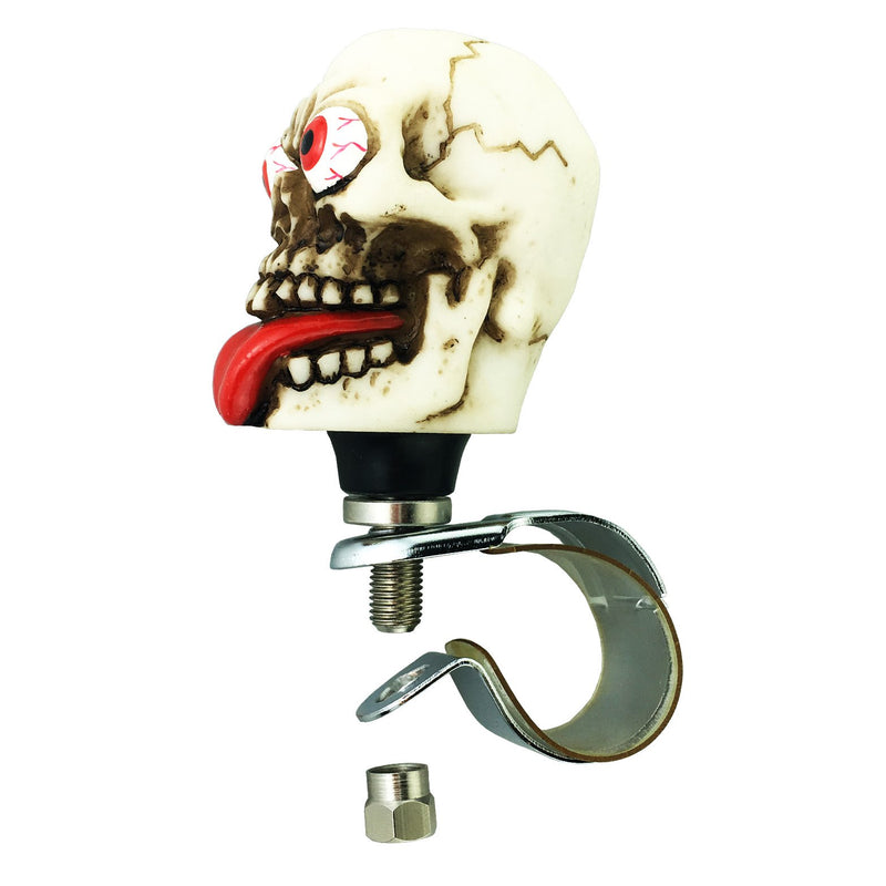  [AUSTRALIA] - Arenbel Skull Steering Wheel Knob Turning Aid Suicide Spinner Car Grip Handle Assist of Fun Grimace Style fit Most Transmission, Beige