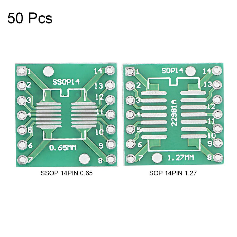  [AUSTRALIA] - uxcell SSOP 14PIN 0.65 / SOP 14PIN 1.27 to DIP Adapter PCB Board SMD Converter 50pcs