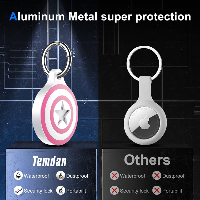  [AUSTRALIA] - Lanteso Aluminum Metal AirTag Keychain for Apple Airtags Holder, [Full Body Shockproof][Waterproof ] [Dustproof][Anti-Scratch] Airtag Case for Wallet, Luggage, Cat, Dog, Pets (White) White