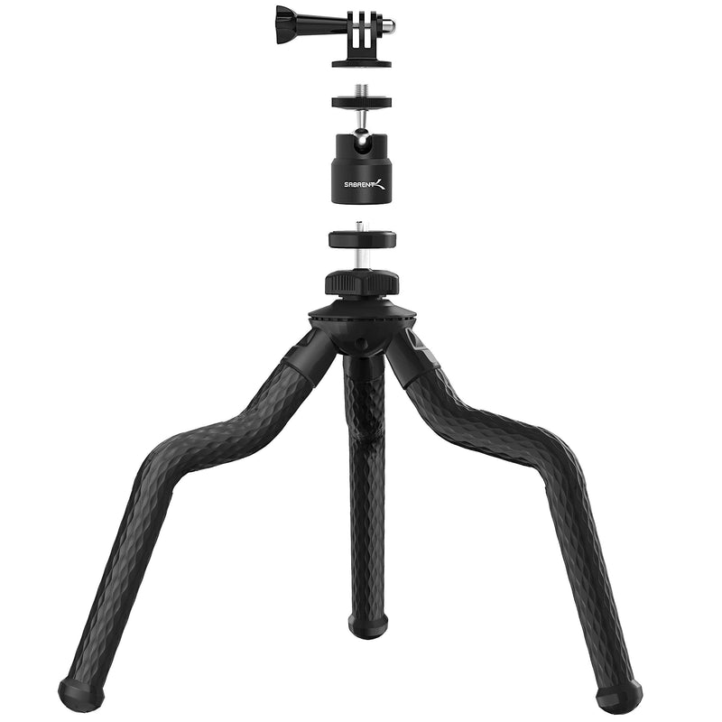  [AUSTRALIA] - SABRENT Universal Flexible Tripod with Ball Head Bundle for Standard Tripod Mount (TP-FLTP-TBHD-VI)