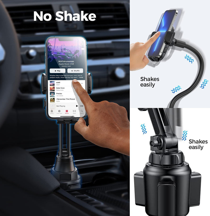  [AUSTRALIA] - ADIUPUL Cup Phone Holder for Car, Cup Holder Phone Mount 360 Rotatable Adjustable Gooseneck Car Cradle Cell Phone Cup Holder Phone Holder for Car for iPhone14 13 12 Pro Max, Samsung, LG (Black)