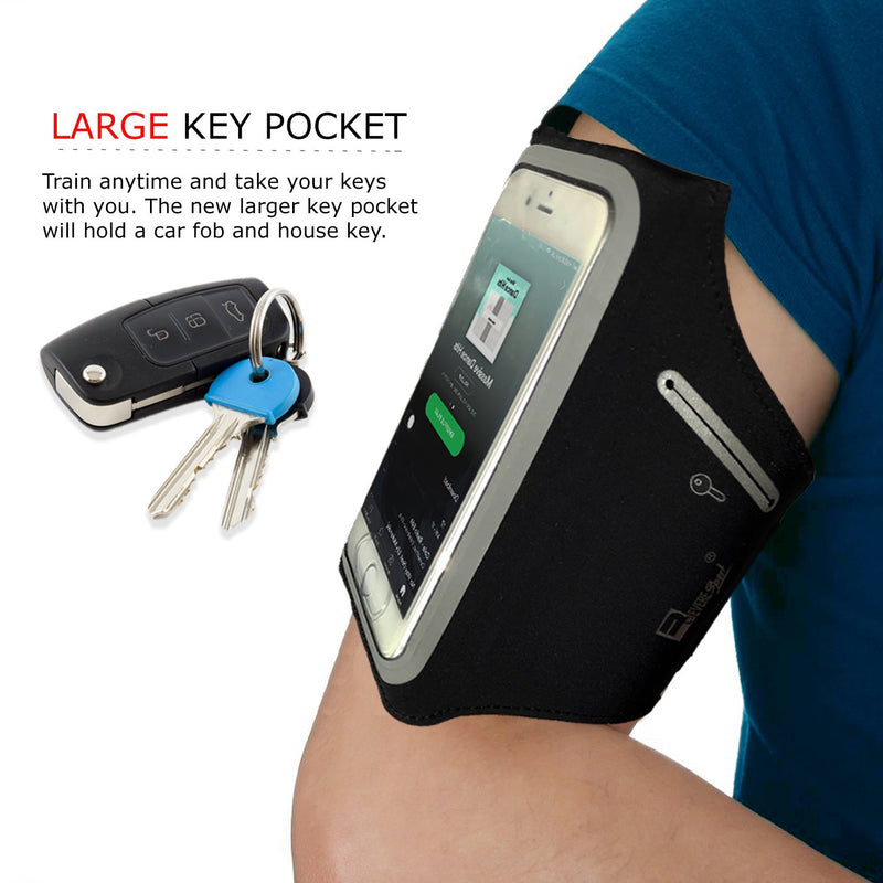  [AUSTRALIA] - RevereSport Compatible iPhone 13 Mini Waterproof Running Armband with Extra Pockets for Keys, Cash and Credit Cards. Phone Arm Holder for Sports, Gym Workouts and Exercise 5.4" iPhone 13 Mini