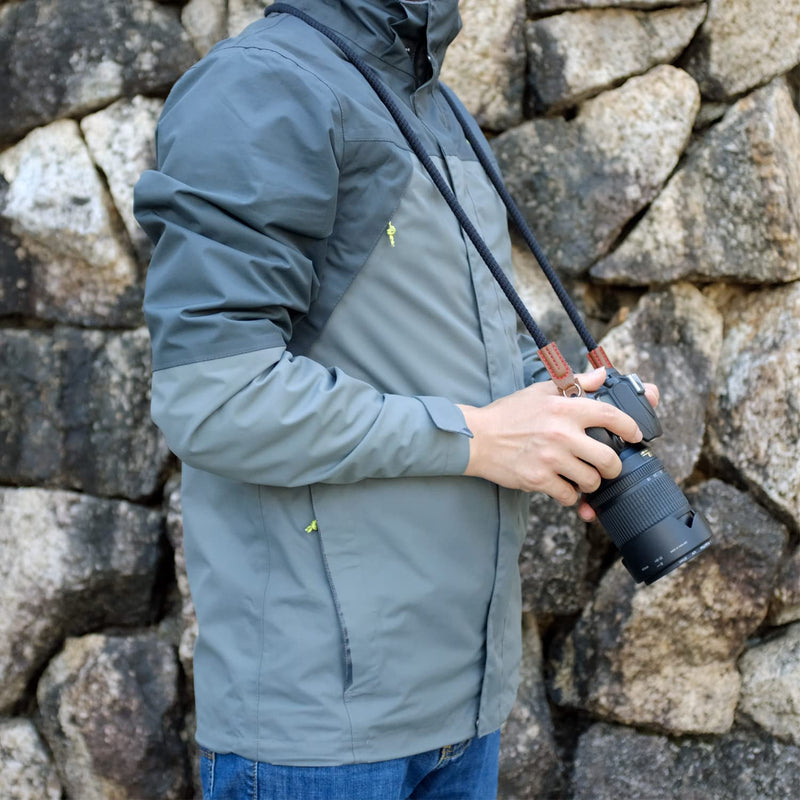  [AUSTRALIA] - PIBIETTN Camera Strap,Rope Camera Strap Compatible with Sony Nikon Canon Fuji Camera Strap Rope SLR, DSLR, Mirrorless Cameras 100cm Black