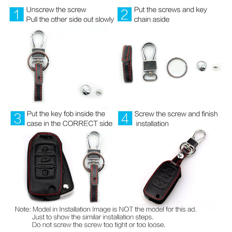  [AUSTRALIA] - Compatible with fit for 2015-2016 Hyundai Genesis 2013-2015 Santa Fe 2014-2015 Equus 2015 Azera SY5DMFNA04 95440-4Z200 4 Buttons Leather Smart Keyless Entry Remote Control Key Fob Cover Case Protector