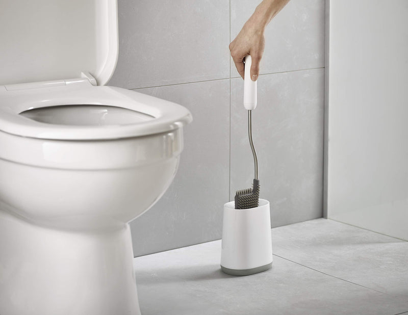  [AUSTRALIA] - Joseph Joseph Flex Lite Toilet Brush with Extra Slim Holder Flexible Anti-Drip Head, 1 EA, Gray