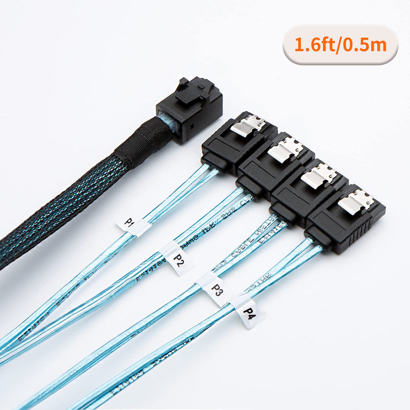 CableCreation 2-Pack 1.6FT/0.5M Internal HD Mini SAS (SFF-8643 Host) - 4X SATA (Target) Cable,SFF-8643 to 4X SATA Cable, SFF-8643 for Controller, 4 Sata Connect to Hard Drive … 1.6ft/2-Pack - LeoForward Australia