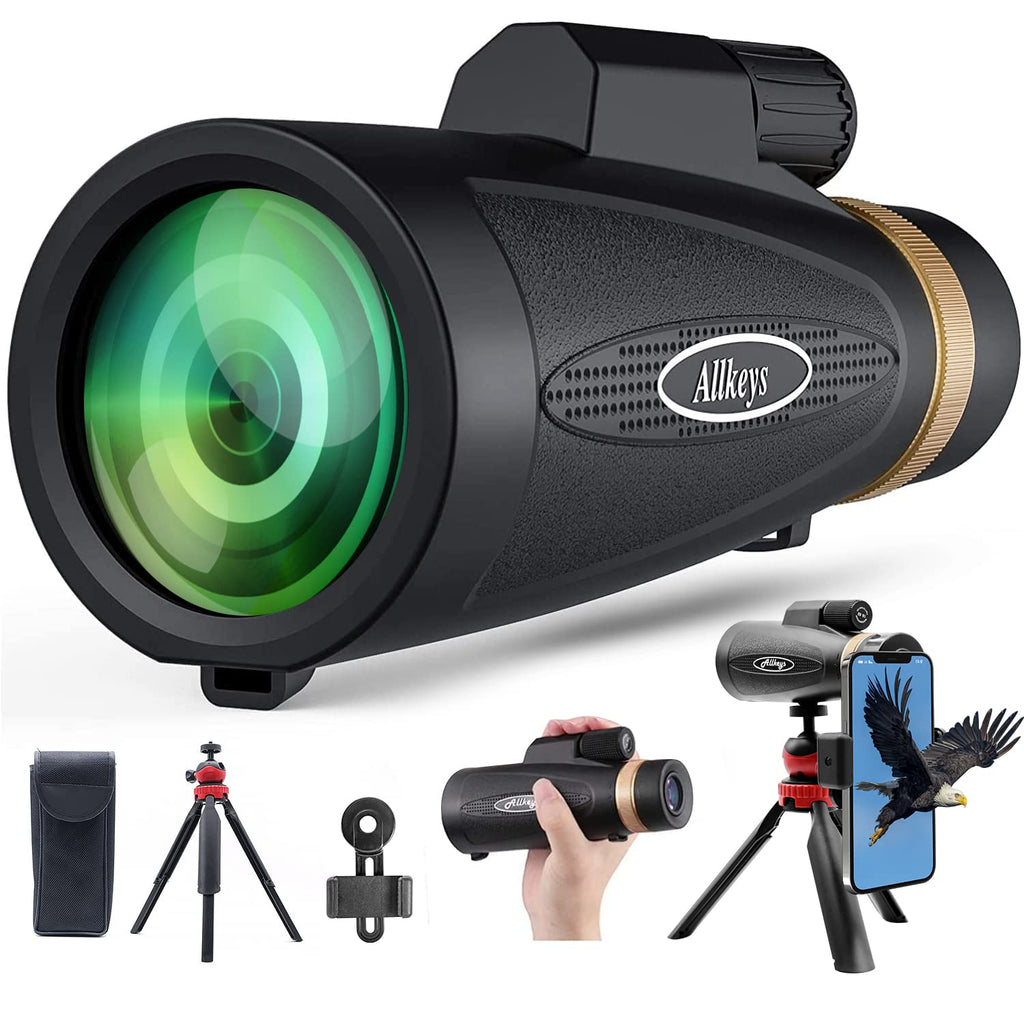  [AUSTRALIA] - Allkeys HD Monocular Telescope, 16x55 High Power Monocular for Adults with BAK4 Prism & FMC Lens, Day & Low Night Vision, Waterproof Monocular with Upgraded Folding Tripod - Suitable for Bird Watching