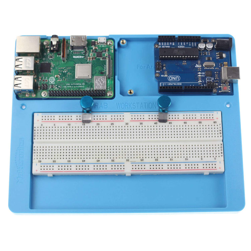  [AUSTRALIA] - Makeronics Microcontroller Board and RAB 7-in-1 Breadboard Holder with USB Cable Compatible with UNO R3 Board ATmega328P and Arduino IDE