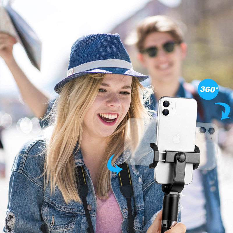 [AUSTRALIA] - Selfie Stick Tripod for iPhone, Cell Phone Tripod Stand with Bluetooth Wireless Remote, 3 in 1 Portable Extendable Lightweight Tripod Compatible with iPhone/Android (Black) Black