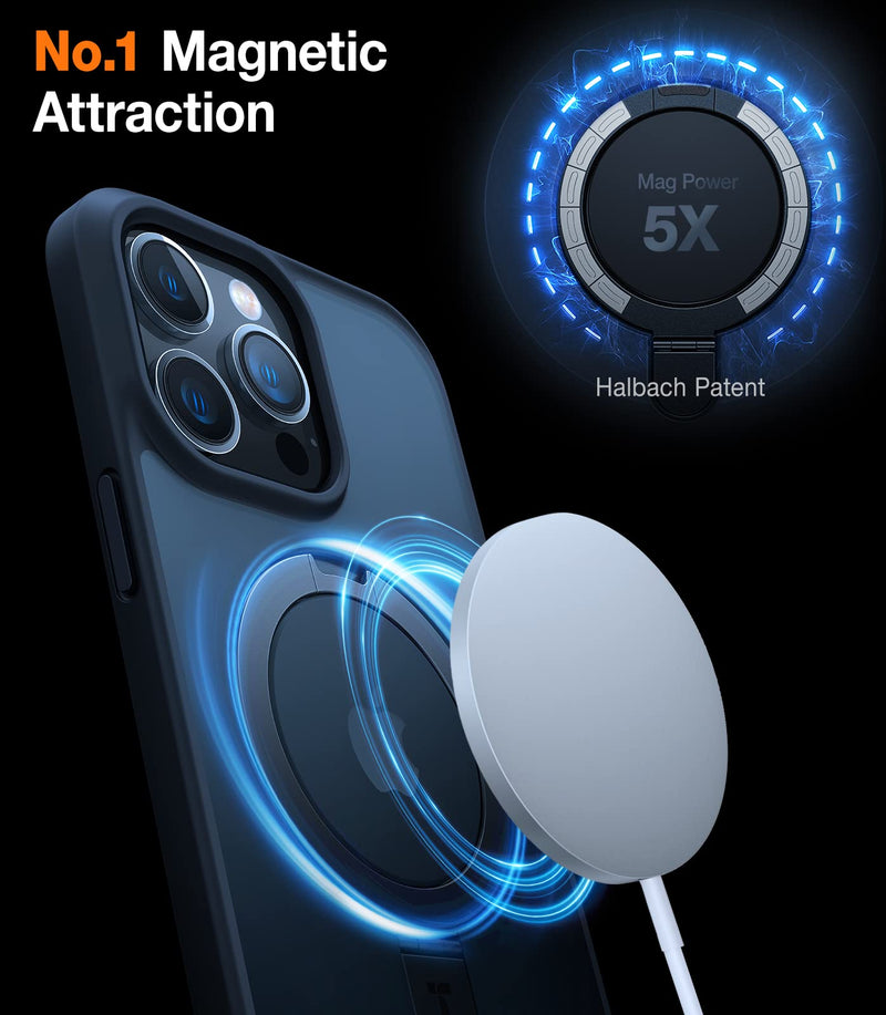  [AUSTRALIA] - TORRAS Magnetic for iPhone 14 Pro Max Case [Compatible with Magsafe] with Stand, [Military Grade Drop Protection] Shockproof Translucent Back Slim Protective Phone Case (2022), Black
