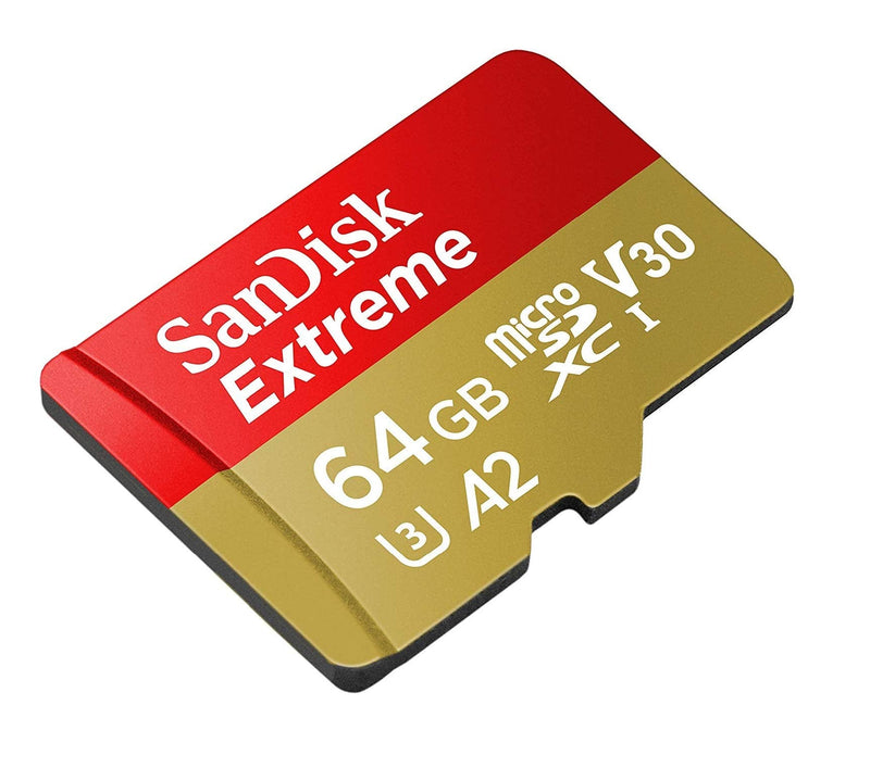  [AUSTRALIA] - SanDisk 64GB Micro SDXC Extreme Memory Card (Two Pack) SDSQXAH-064G-GN6MN Works with GoPro Hero 7 Black, Silver, Hero7 White UHS-1 U3 A2 Bundle with (1) Everything But Stromboli Micro Card Reader